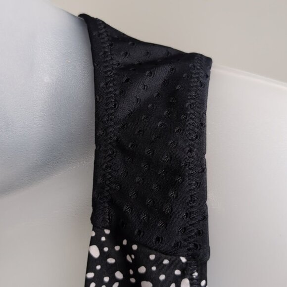 Nike Spotted One Piece Swimsuit Sporty Athletic Mesh Open Back Keyhole Black - Picture 7 of 14